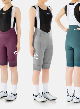 车迹/cheji 骑行裤五分背带短裤女士