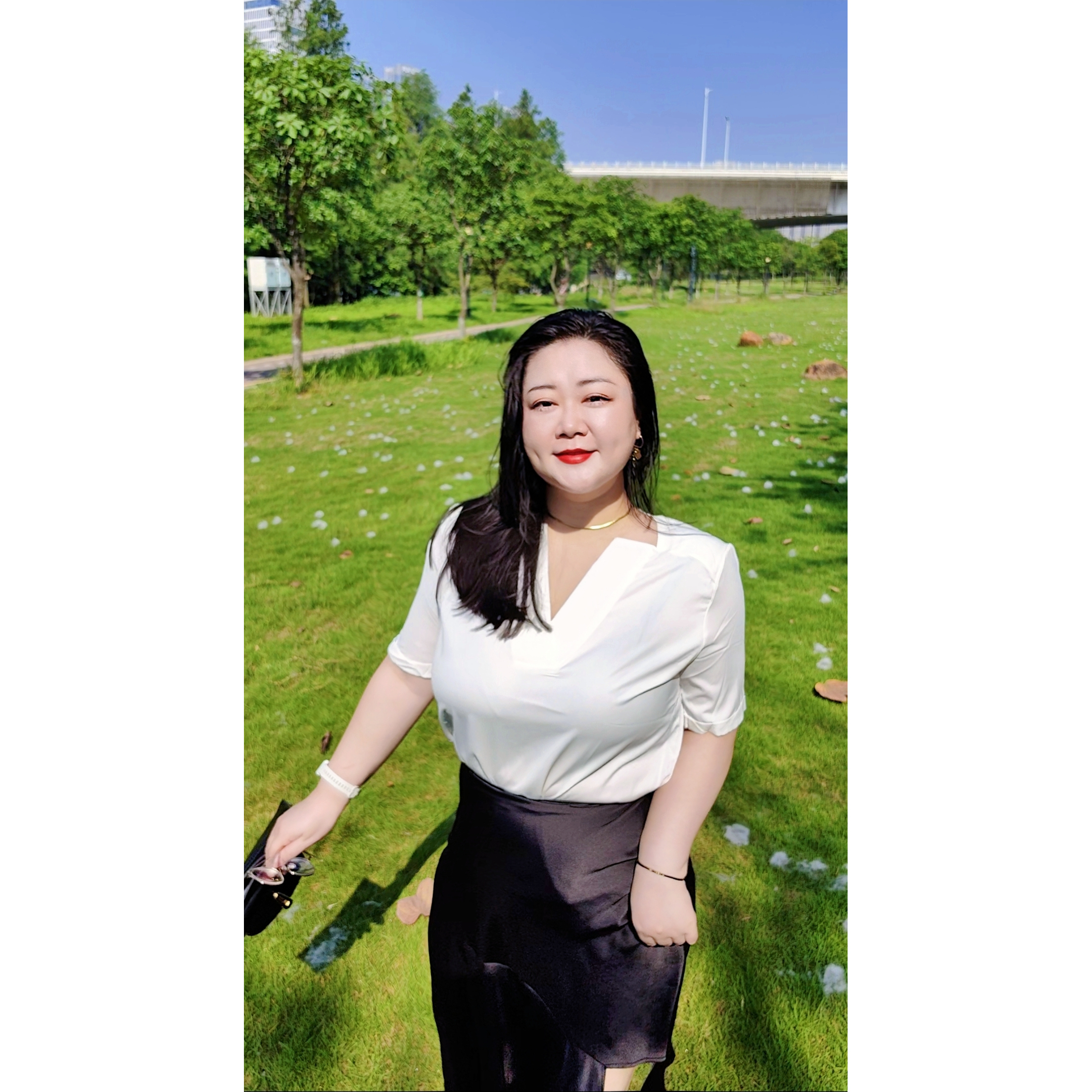 RoseLust胖mm通勤V领短袖白衬衫