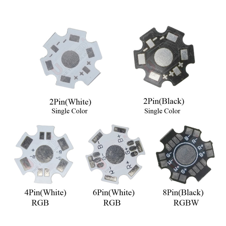 10个 20mm大功率LED铝基板圆形单色RGB RGBW铝基板改造板灯板