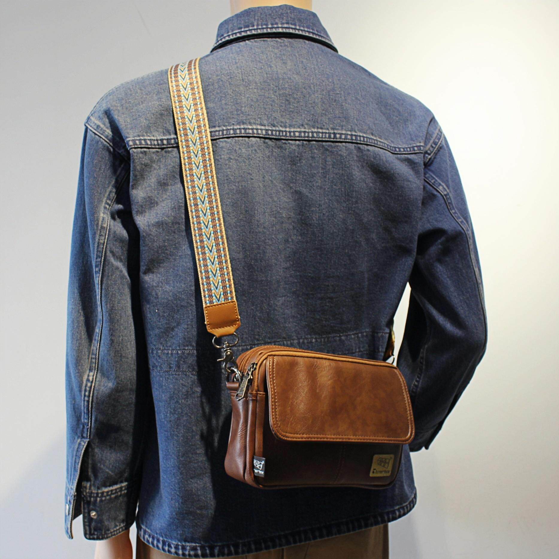 Three-Box新款多口袋男士单肩包