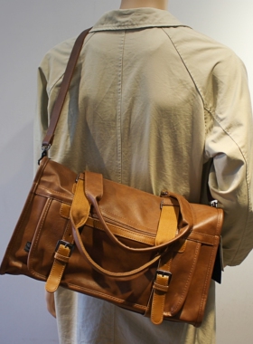 Three-Box新款男士单肩斜挎包大容量商务通勤公文包潮电脑手提包