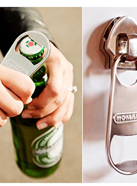 thumbs Up!创意大号拉链头造型啤酒开瓶器带冰箱贴个性启瓶器起子