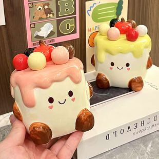 蛋糕家用水果叉子套装收纳罐轻奢高级感可爱动物果插儿童安全果签