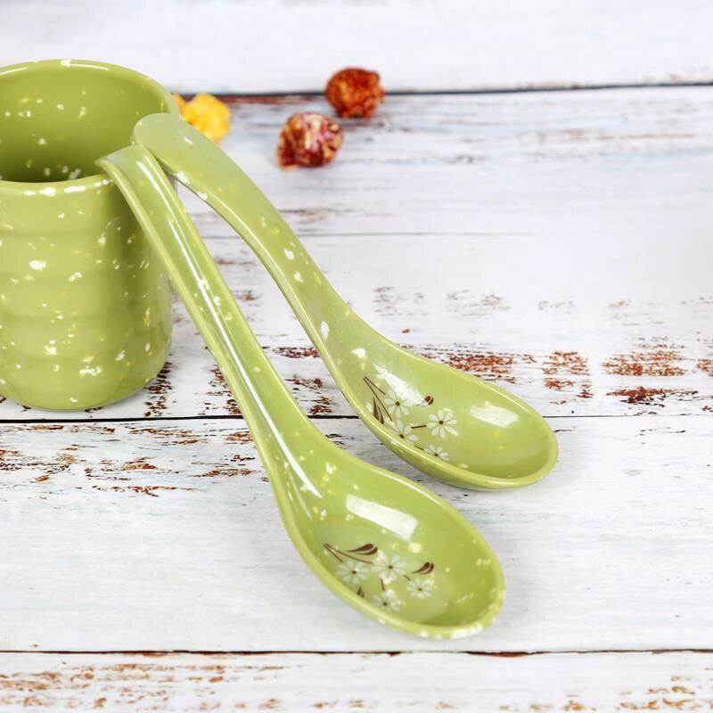 Muôi canh mì cay tê cay bề mặt kéo tay cầm dài giả sứ muôi canh mì canh thìa chống rơi melamine muôi nhỏ dùng trong nhà hàng thương mại