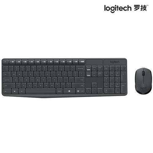 Logitech, беспроводной комплект, клавиатура, мышка для офиса, ноутбук