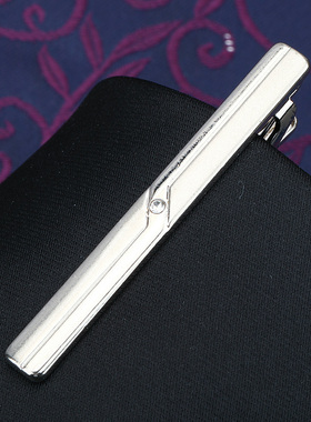 银色LDJ1O7领带夹男士时尚商务正装简约结婚男女别针韩版保安领夹