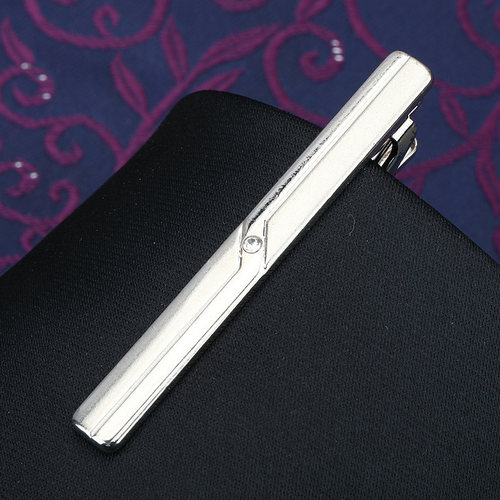 带带帅2024银色领带夹包邮时尚