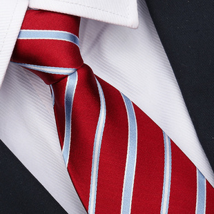 真丝红色条纹领带结婚新郎西装桑蚕丝男商务时尚正装礼盒送礼领带