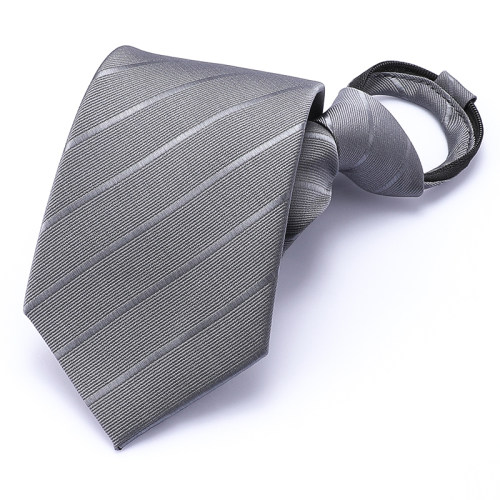 带带帅色织涤丝包邮领带浅灰暗纹