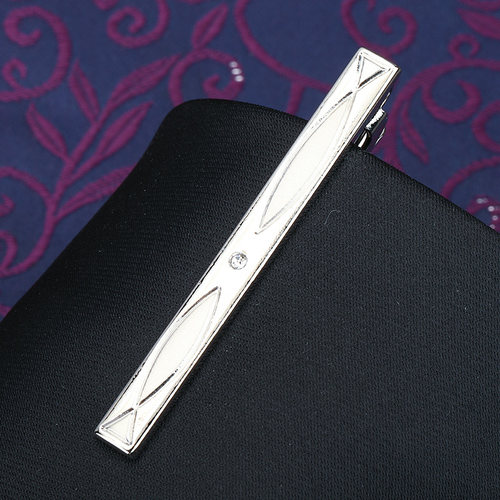 带带帅2024银色领带夹包邮时尚