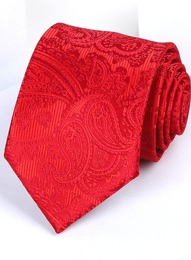 D05正装结婚领带婚礼酒红色韩版新郎8cm懒人拉链职业商务条纹男女