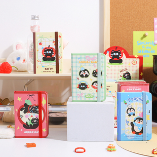 果果萌友A7小笔记本子随身绑带小巧便携式记事本厚可爱迷你口袋型小本子小号记录备忘录护士随手记带笔日记本