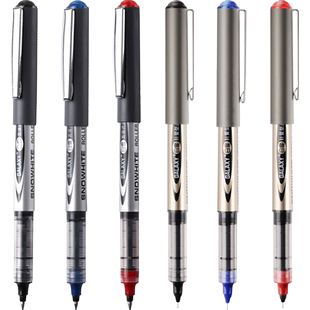 白雪直液式走珠笔0.5mm黑色学生用商务办公中性笔速干155直液笔全针管笔签字笔红笔笔考试专用166黑笔子弹头