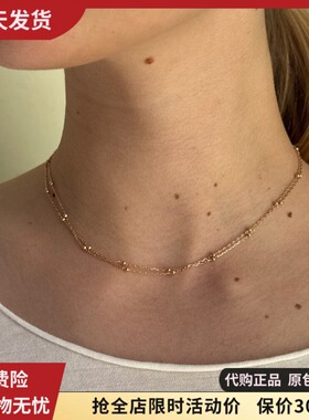 bm项链金色双层链条女生