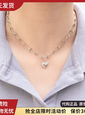 bm项链女粉钻满钻爱心饰品轻奢百搭小众ins风代购brandy melville