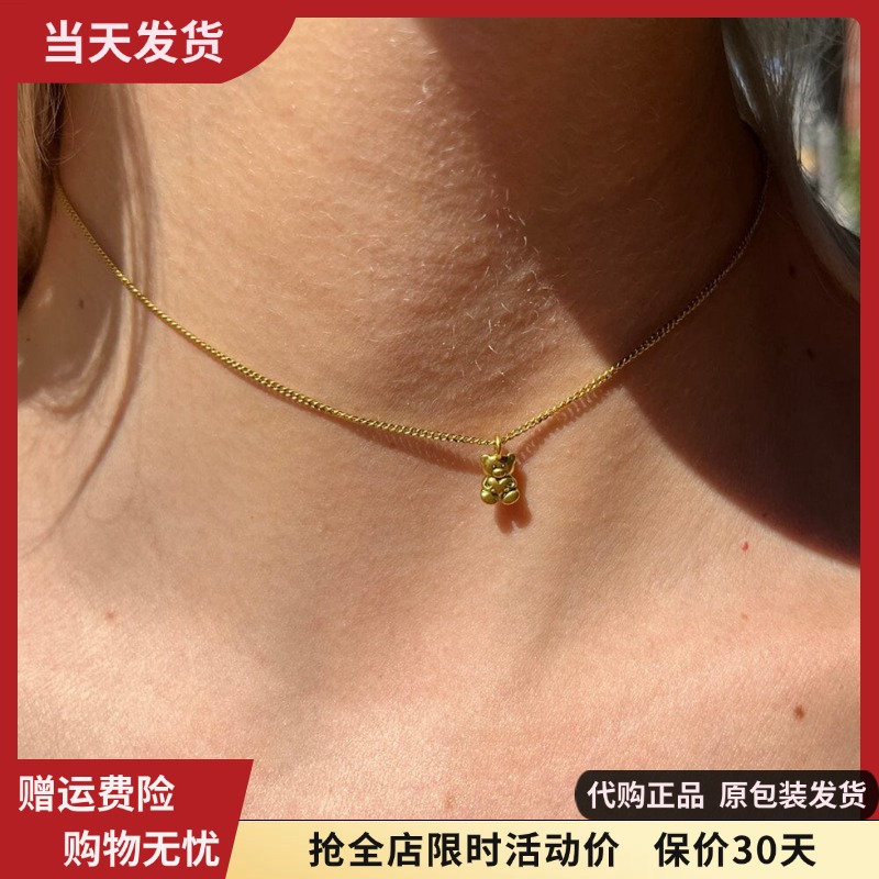 bm小熊锁骨链短款细链