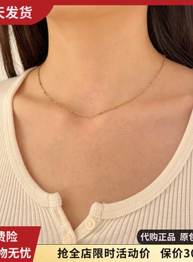 bm项链金色细链锁骨链