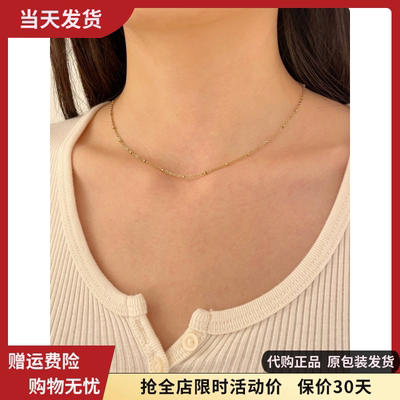 bm项链金色细链锁骨链