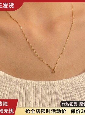 bm项链金色水钻小吊坠锁骨链