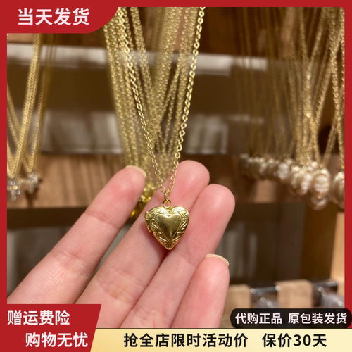 项链不掉色爱心吊坠锁骨链女