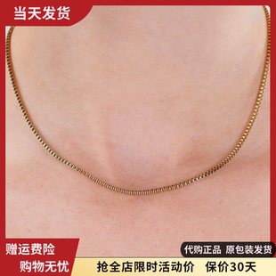 bm项链不掉色盒子金色素圈女新款细链颈链配饰小众brandymelville