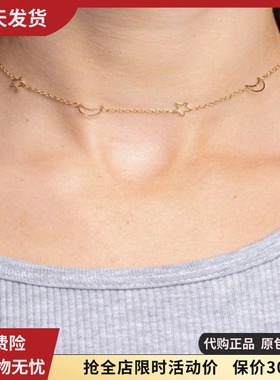 不掉色月亮星星项圈新款项链女