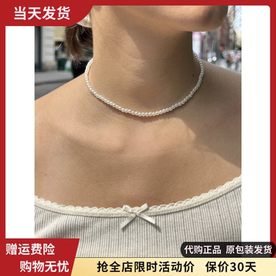 Choker人造白色小珍珠锁骨链