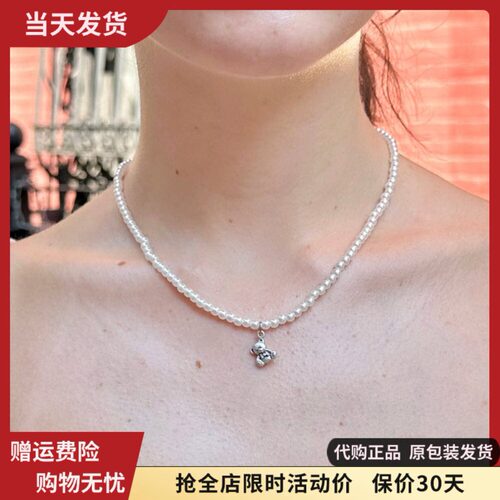 bm珍珠串珠锁骨链女生项链