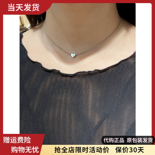 bm爱心项链银色心形挂坠