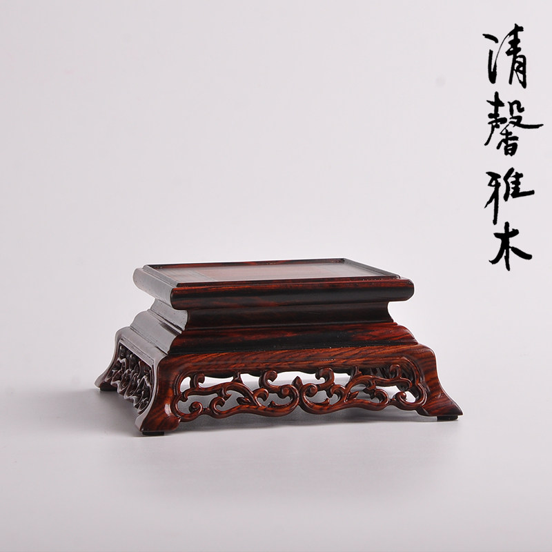 实木酸枝正方形古董文房印章奇石玉器茶壶花瓶花盆景摆件底座木托