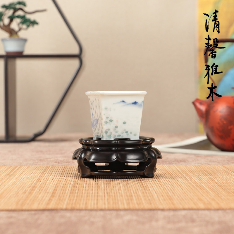 紫光檀木中式圆形底座花瓶盆景兰花玉石佛像茶壶香炉摆件实木底座,家居饰品,木雕,淘宝优惠券,粉丝福利购,淘宝优惠卷