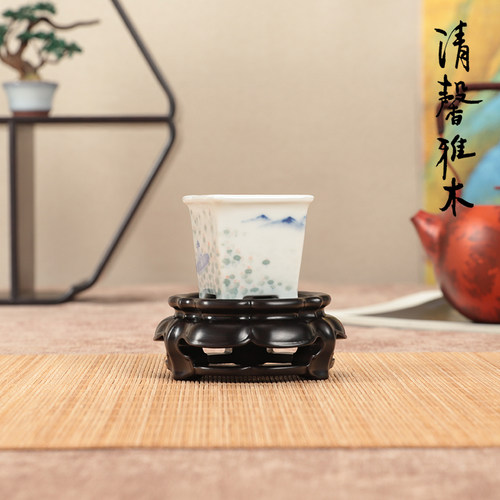 花瓶佛像摆件茶壶圆形玉石底座