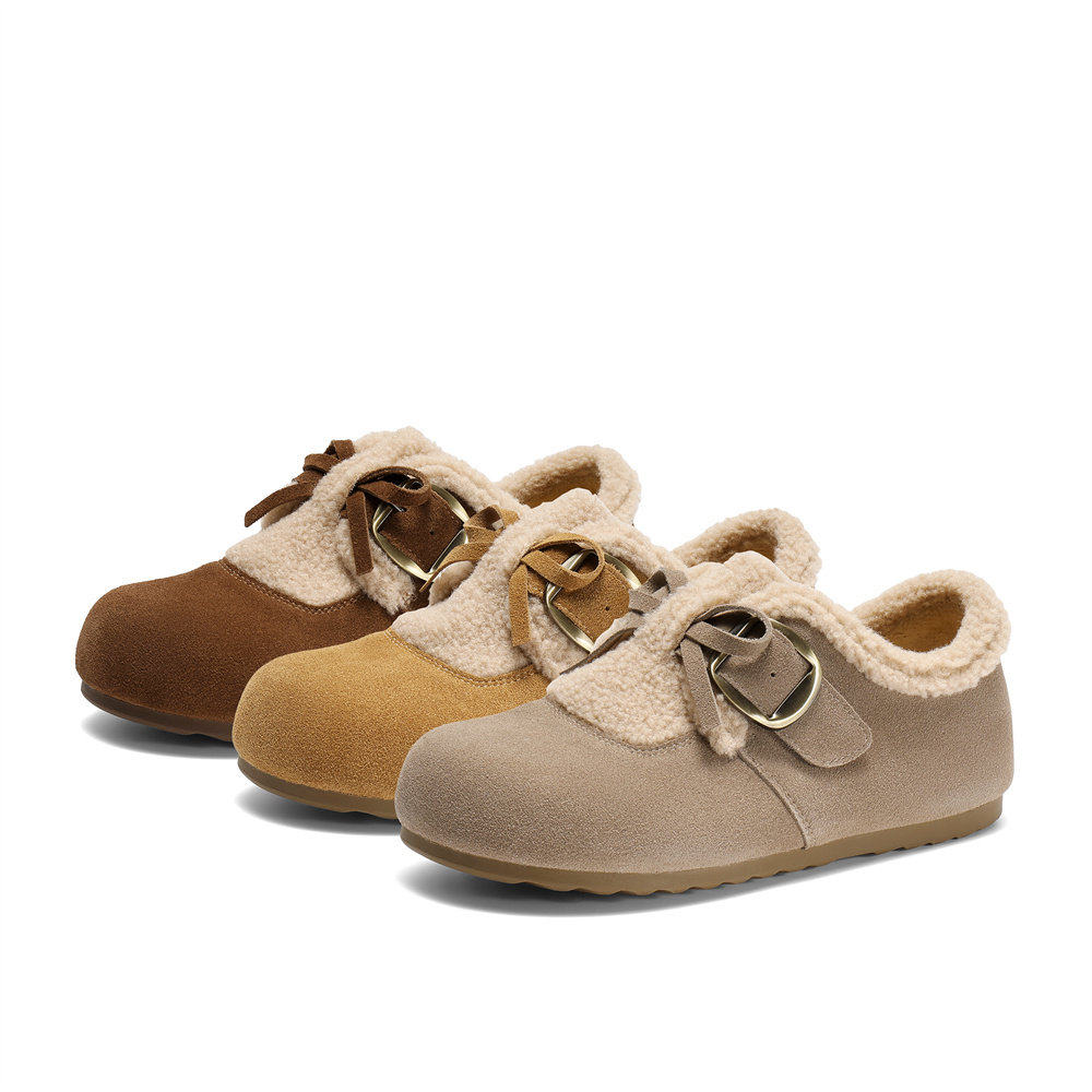 森达雪兔毛毛勃肯鞋冬新加绒棉鞋雪地靴女25年牛皮保暖ZTI53DM5,女鞋,毛毛鞋,淘宝优惠券,粉丝福利购,淘宝优惠卷