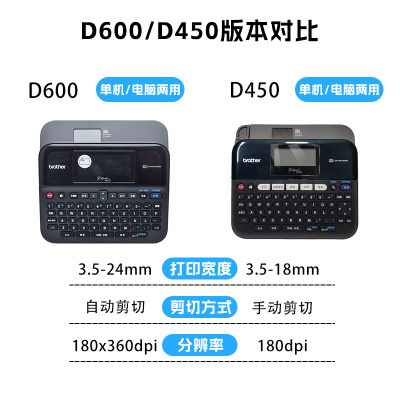 兄弟标签机PT-D610BT手持便携中英文酒店员工胸牌电力线缆pt-d460