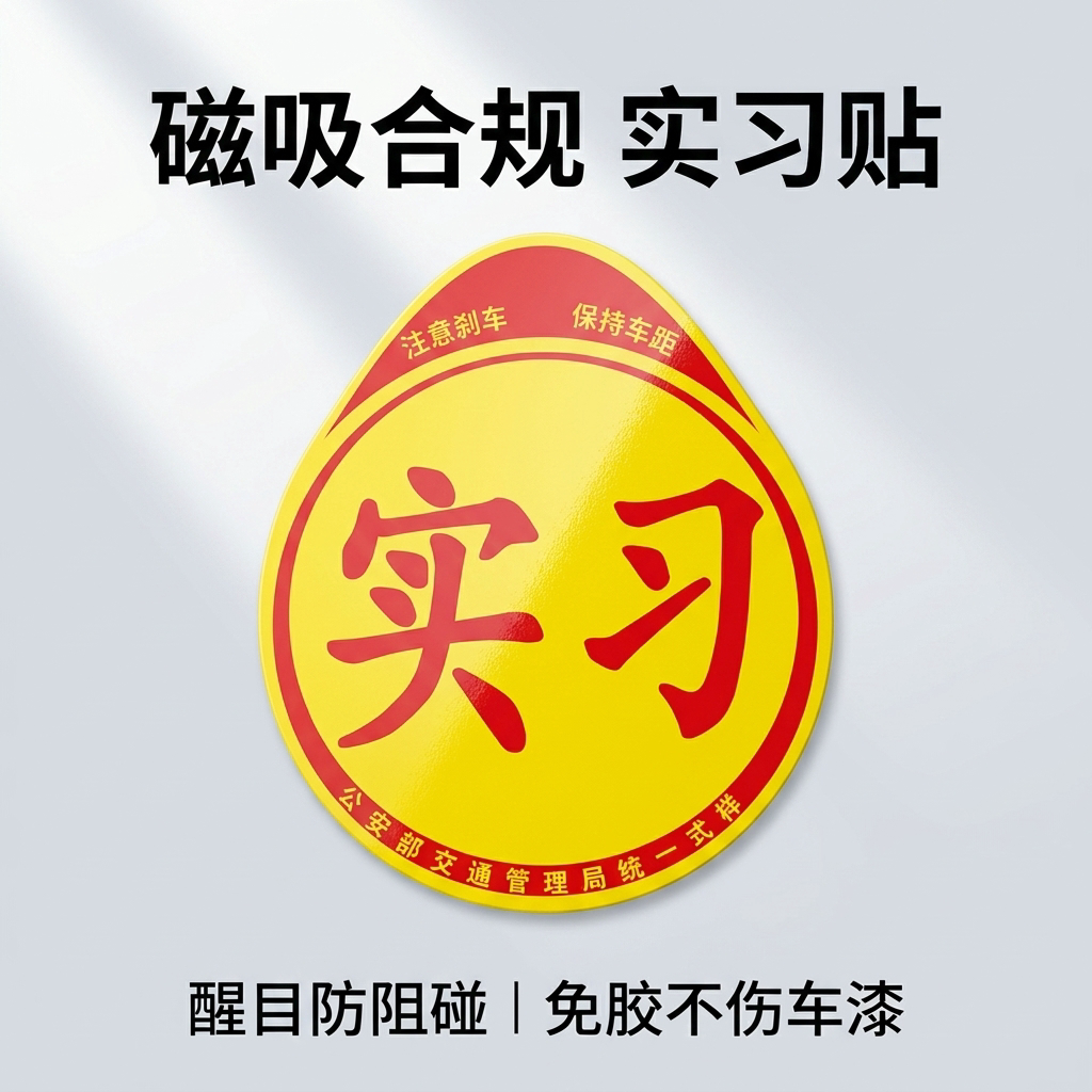 磁性标志搞笑女司机防水实习牌