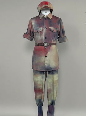 出租一个苹果志愿军抗战服装做旧军装演出服抗战话剧演出服租赁