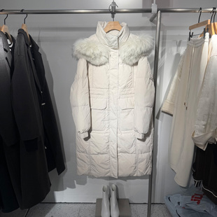 专柜正品艾诺丝雅诗国内代购2025冬鹅绒毛领连帽羽绒服女31110046