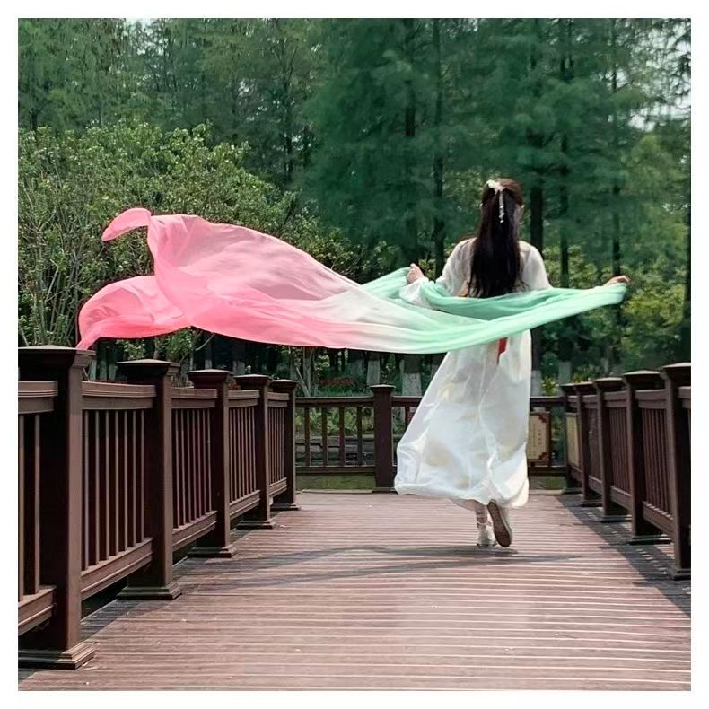 古典舞汉服敦煌飞天七彩飘带披帛
