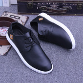 男豆豆鞋 防水英伦风休闲皮鞋 黑色厨房鞋 男士 男鞋 工作潮鞋 2025新款