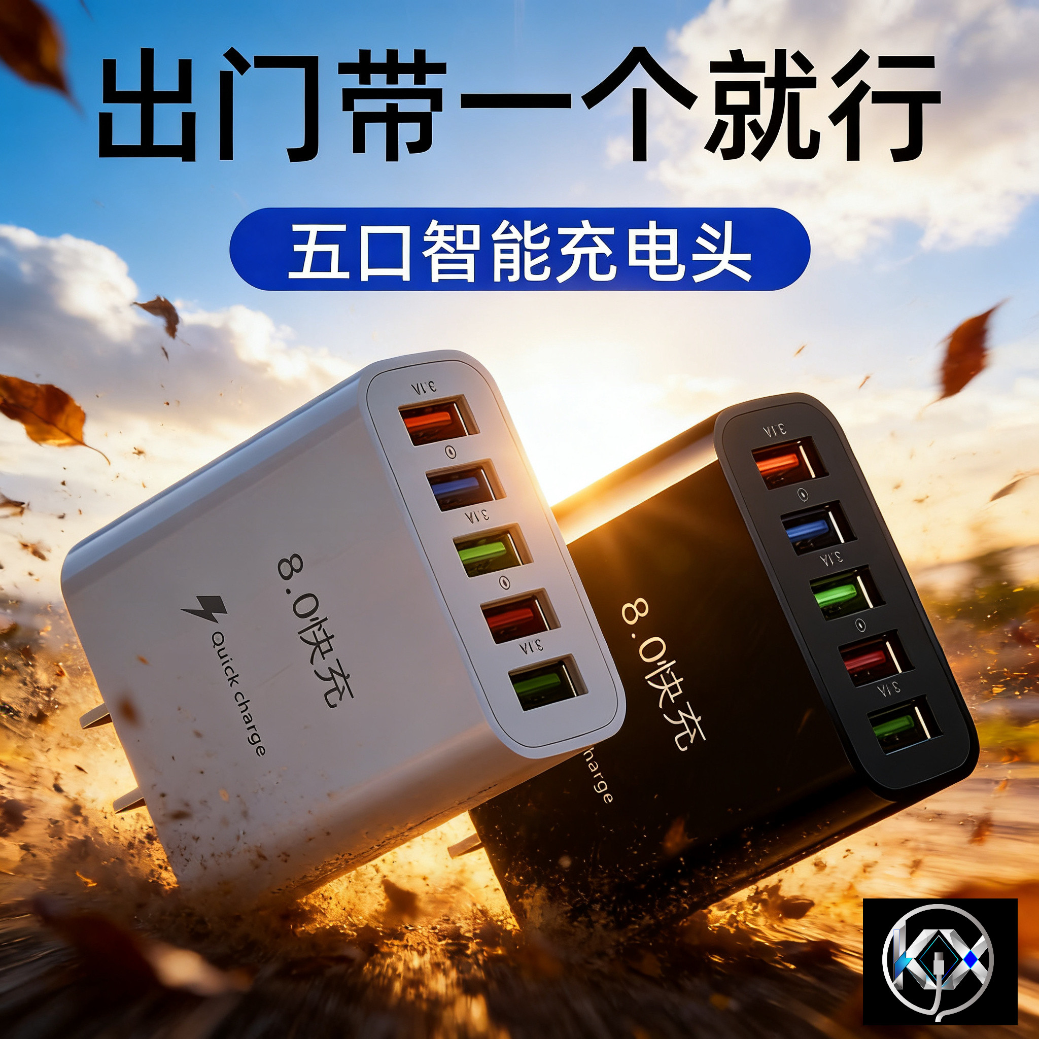 充电器大功率快充头usb多口智能充电适用苹果安卓华为小米魅族真我OPPO红米vivo小家电儿童玩具充电