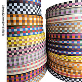 宽25mm38mm加厚经典 格子芙拉提花涤纶织带50mm波点diy手袋辅料