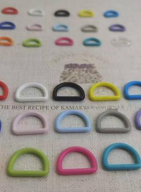 15mmD字扣树脂糖果色背带肩带扣6尺寸15色diy手工包袋扣具配件1