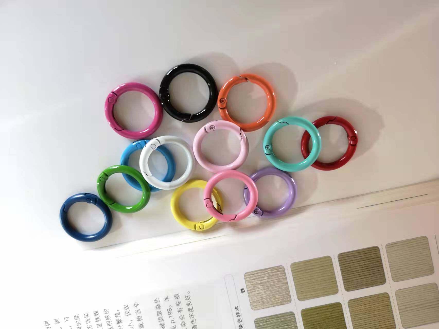 开口弹簧圈内径19mm糖果色13色锌合金材质diy手袋五金配饰件