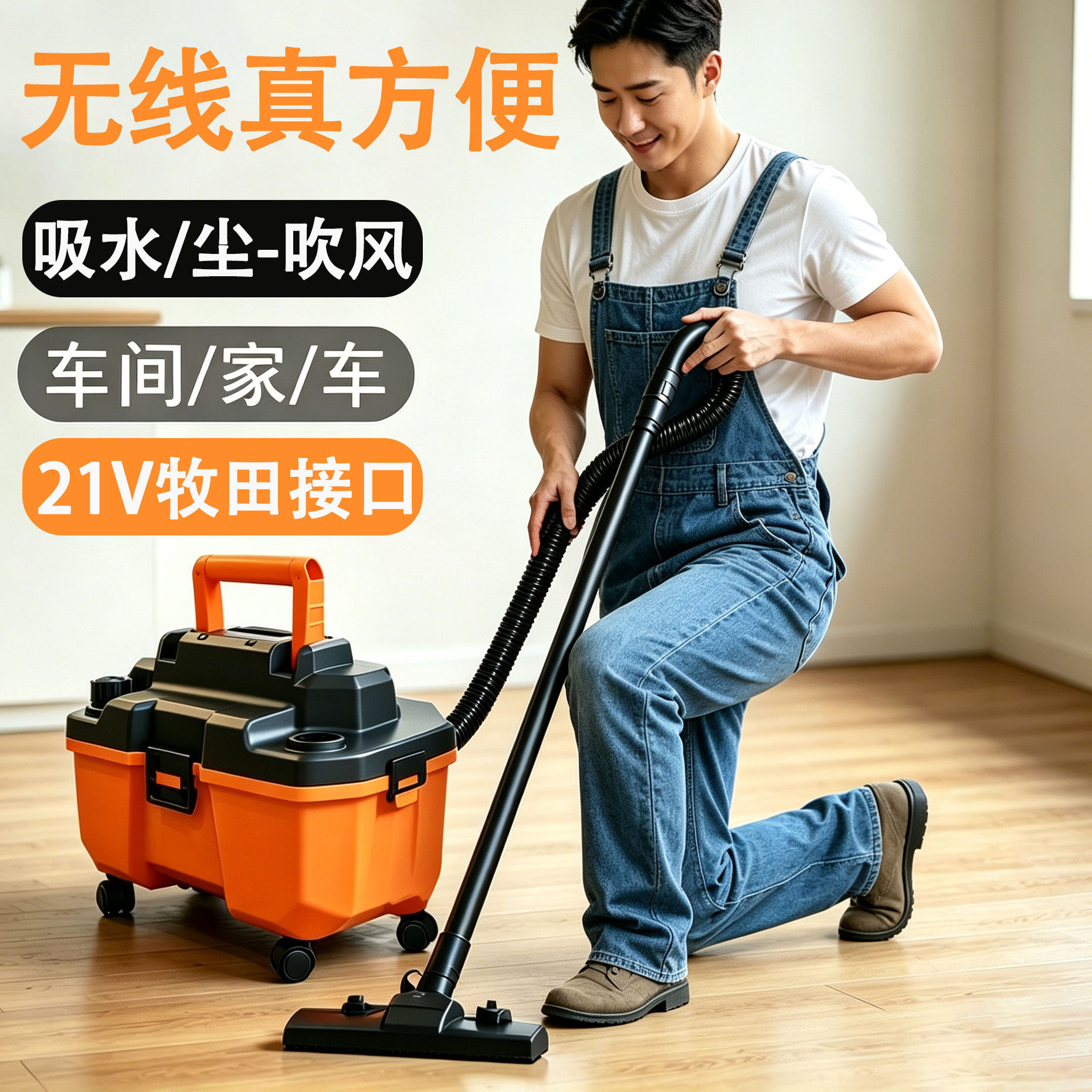 车载家用吸尘器手持小型无线锂电大功率干湿吸吹两用大吸力除尘机