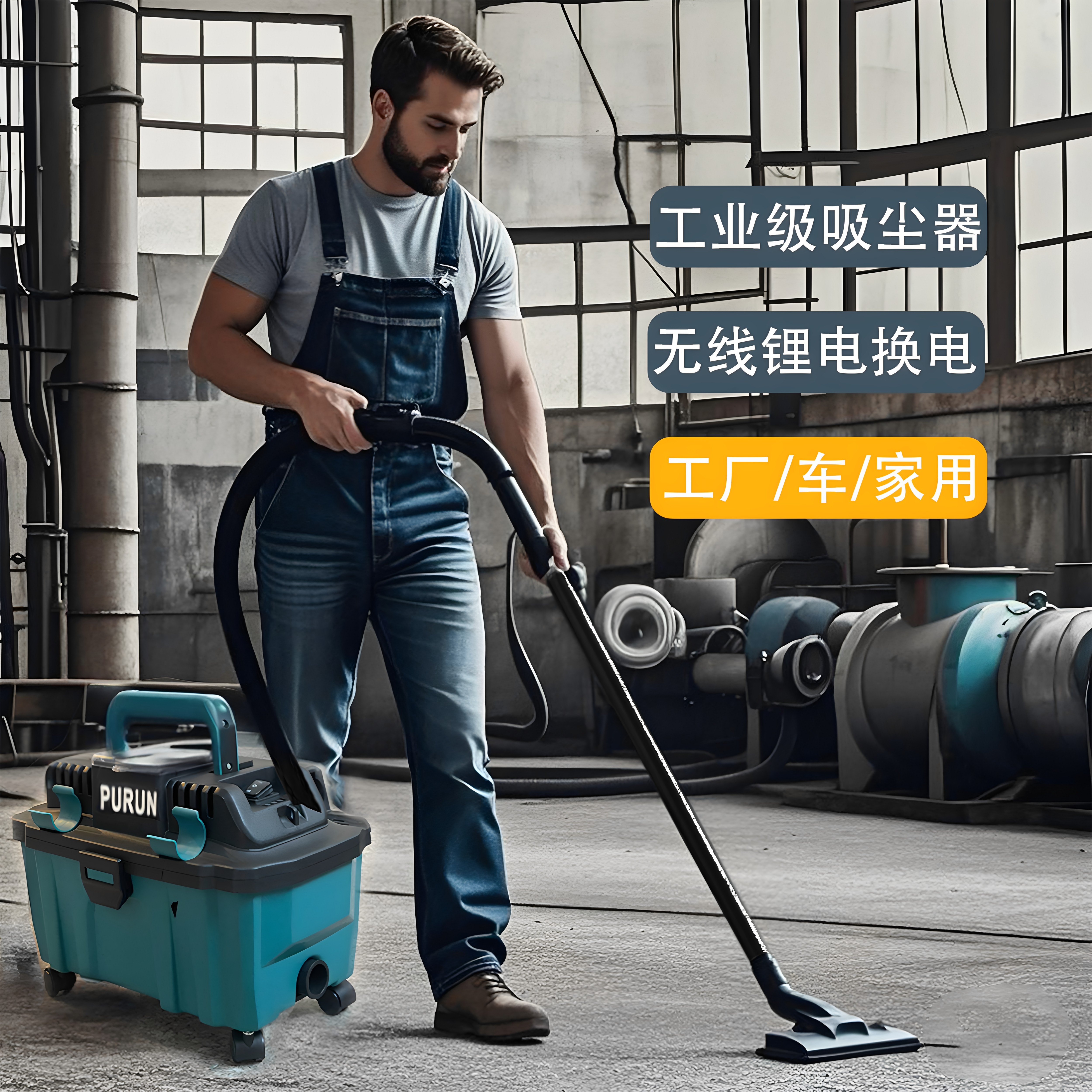 工业吸尘器家用大吸力小型车用强力商业大功率开荒保洁美缝吸尘机