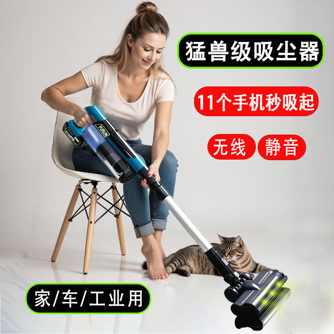 无线锂电吸尘机器车载家工业用小型手持式超强大吸力功率吸拖一体