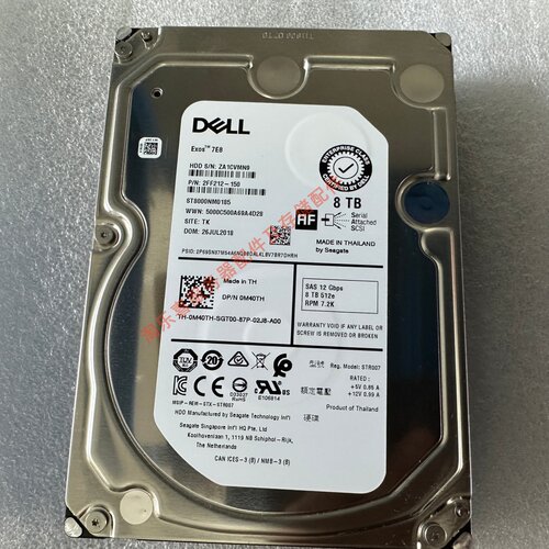 DELL ME4024 ME4084 ME5012 ME5024 8T 7.2K 3.5 SAS 12Gb 硬盘