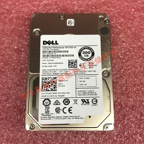 DELL ST300MP0005 07FJW4 300G 15K 2.5 SAS 12Gb 128M服务器硬盘