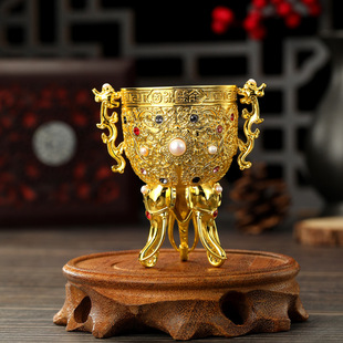 【故宫】清乾隆金瓯永固杯 黄铜通体镀真金 非合金 摆件