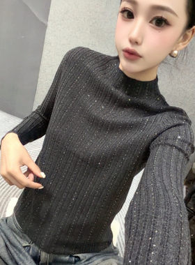 半高领长袖毛衣女针织衫欧货洋气